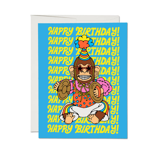 Funky Monkey Birthday greeting card