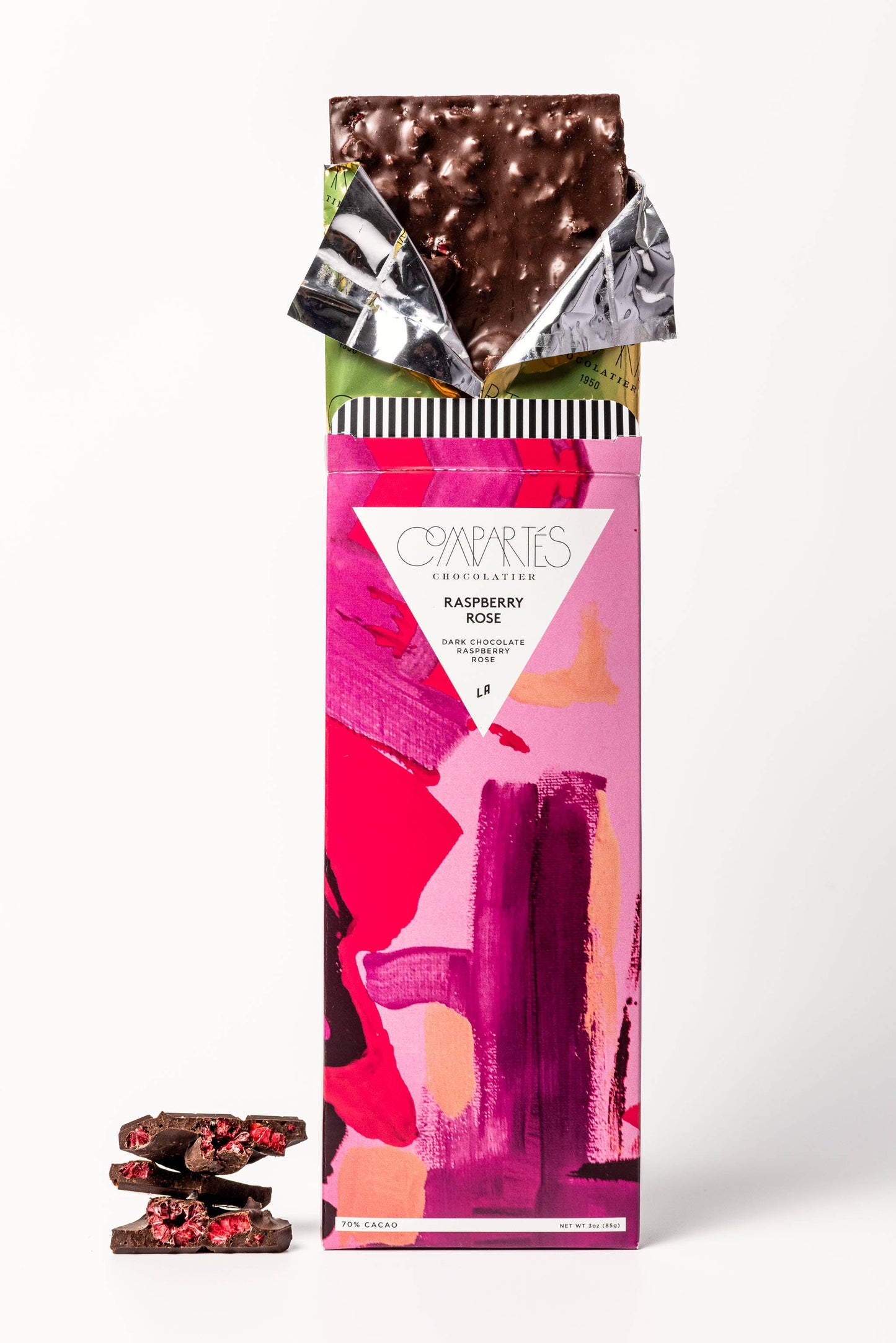Raspberry Rose Gourmet Dark Chocolate Bar