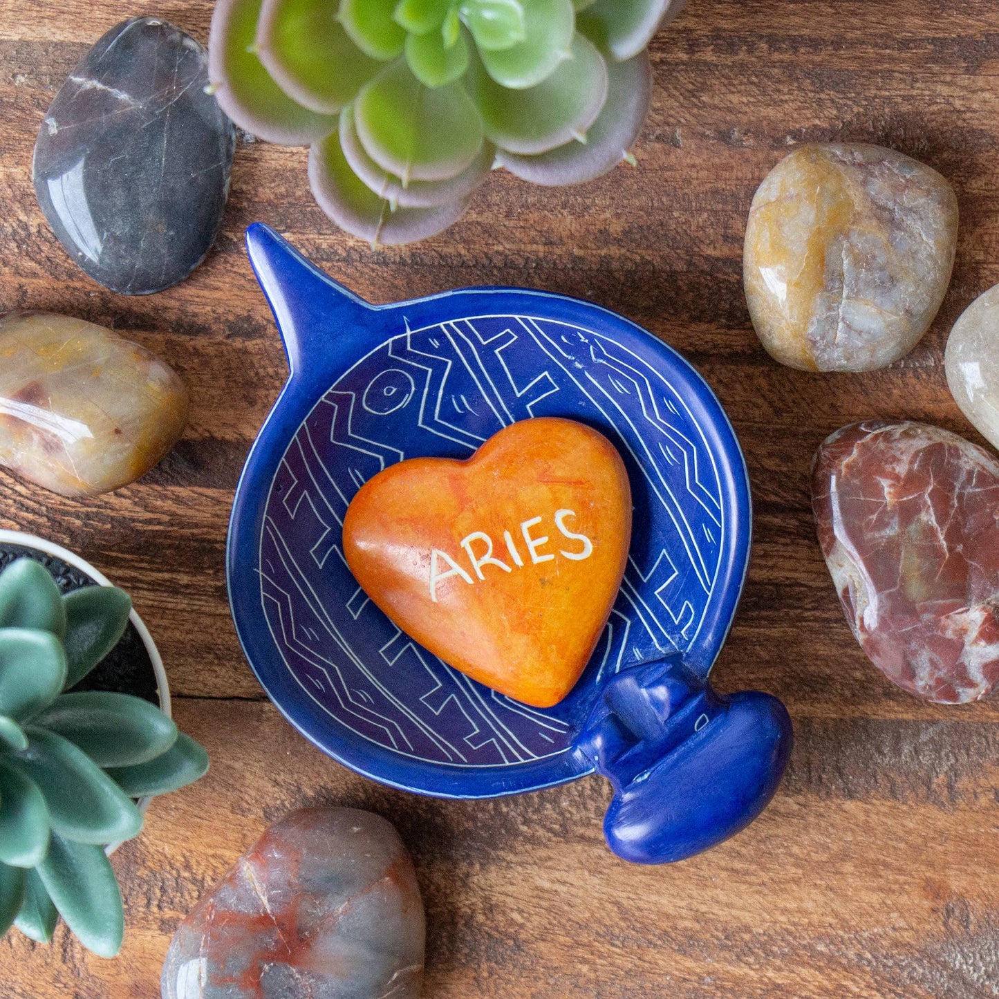 Soapstone Hippo Bowls - Dark Blue