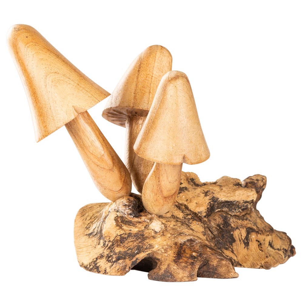 Three Wooden Mushrooms