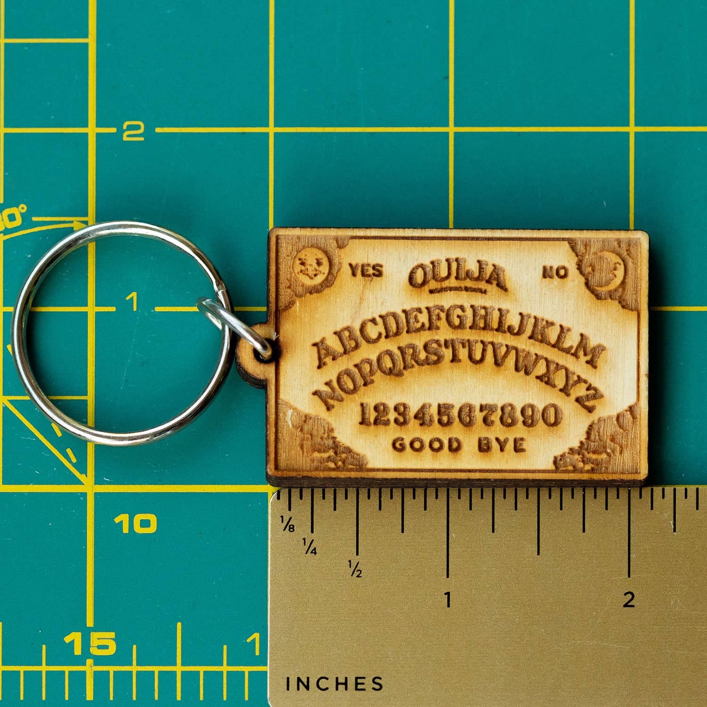 Ouija Board Wooden Keychain