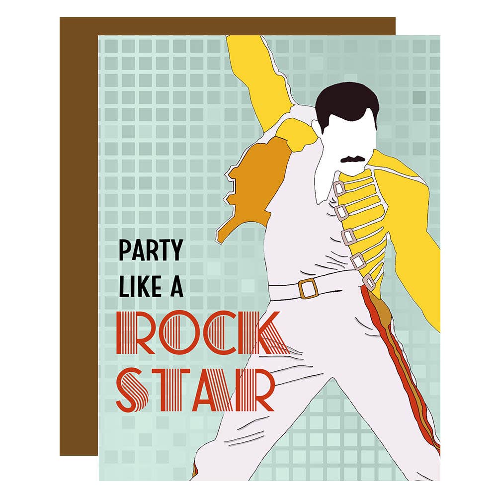 Freddie Mercury Party Like A Rock Star Birthday Card