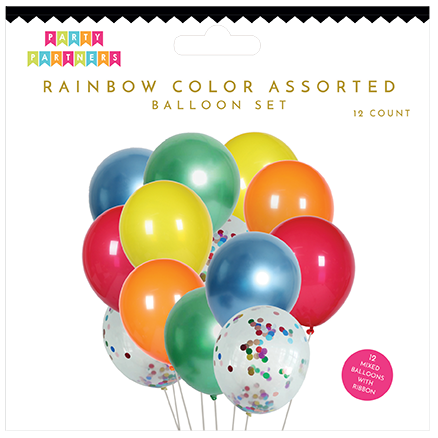 Rainbow Color Assorted Balloon Set