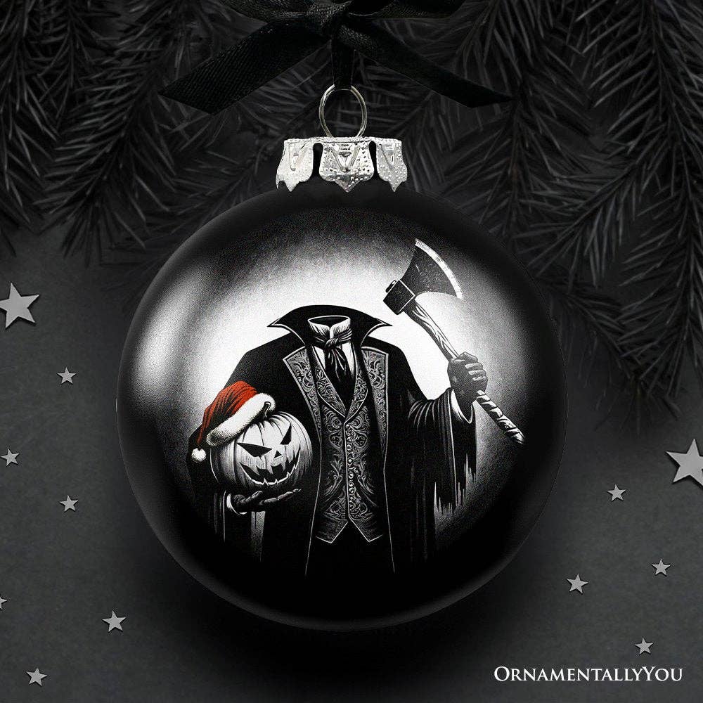 Headless Horseman Glass Ornament