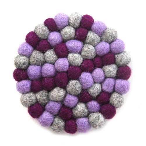 Crown Chakra Purple Felt Ball Trivet