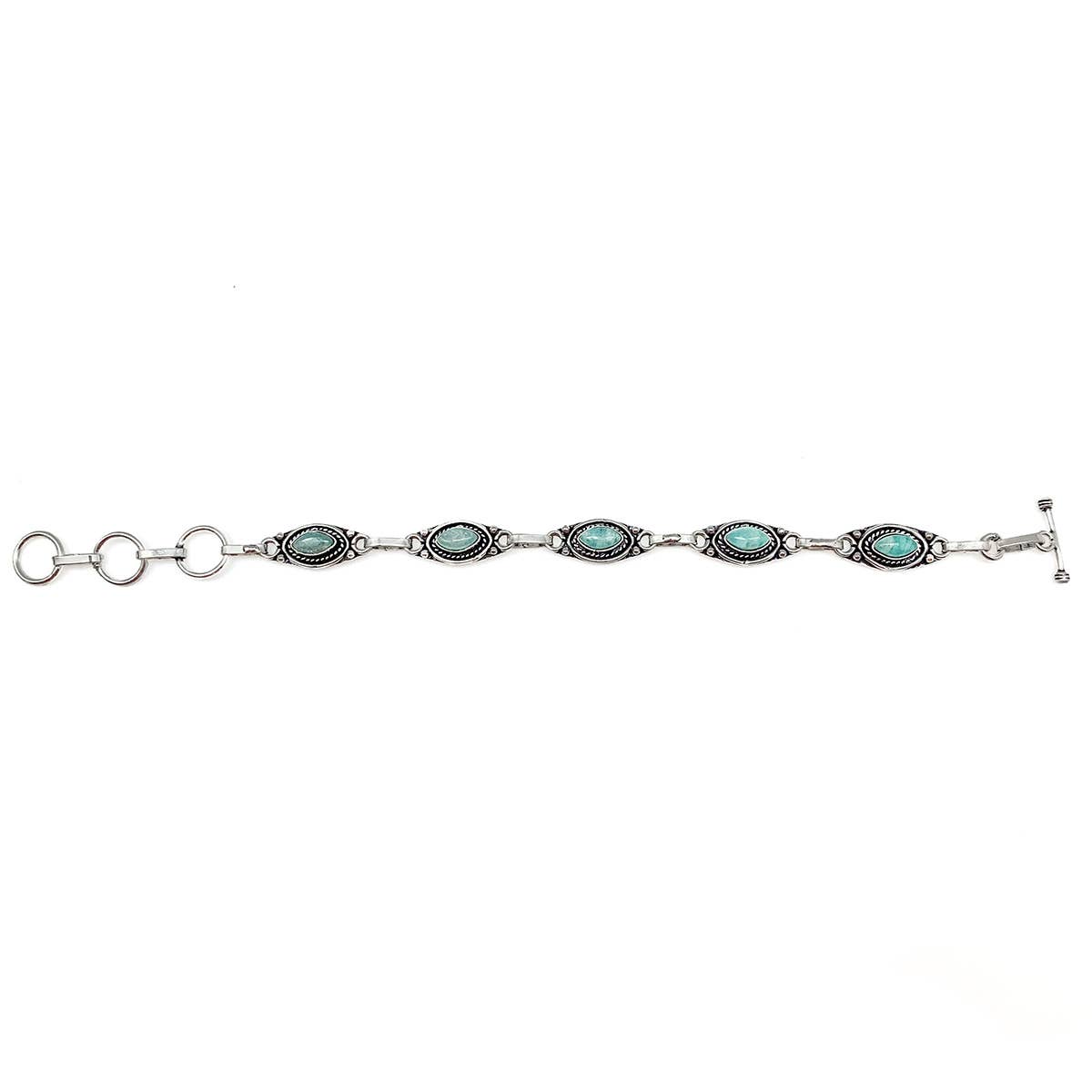 Amazonite Silver Link Bracelet