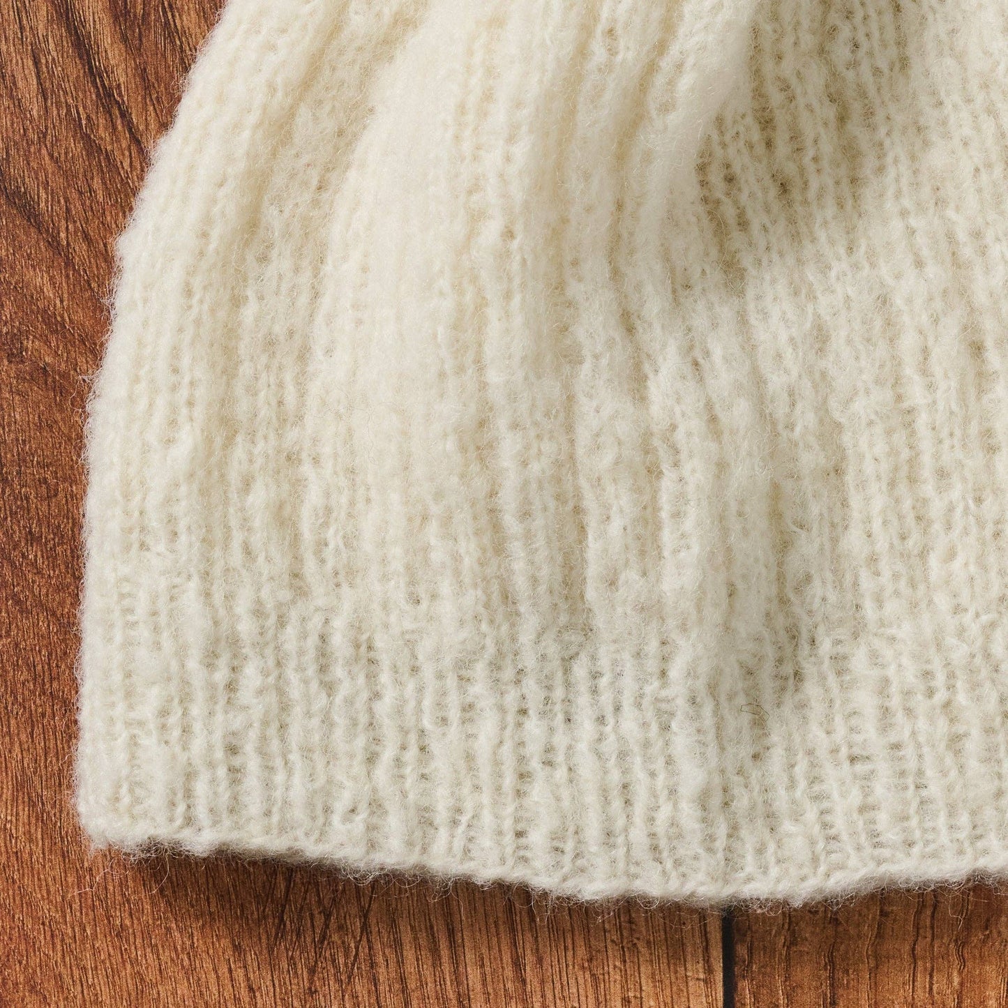 Ivory Wool Knit Hat