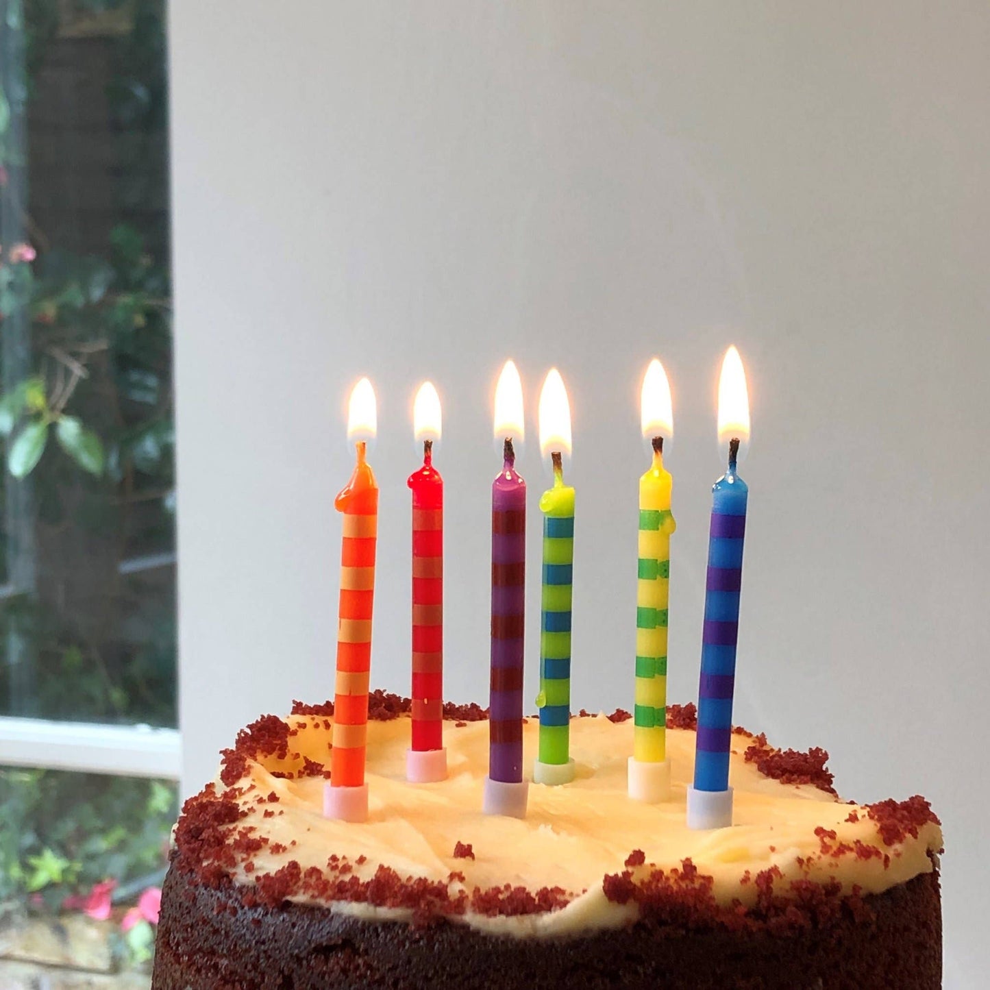 Striped Birthday Candles - 24 Pack