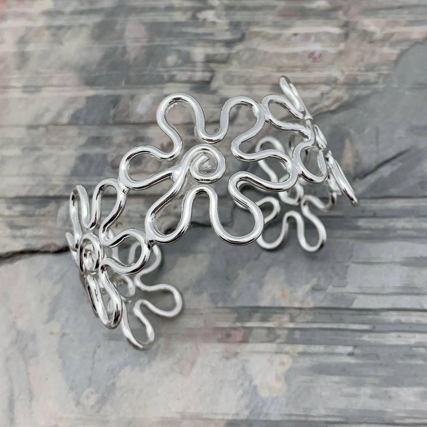 Flowers Adjustable Cuff Bracelet