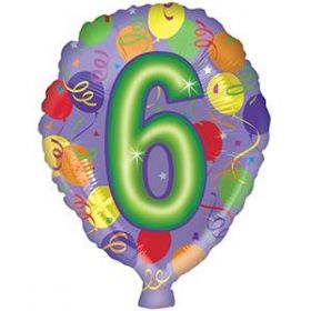 18" #6 Birthday Foiltex Balloon