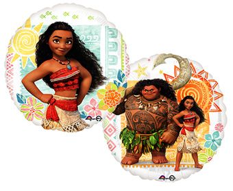 Moana and Maul characters foil balloon on a white background