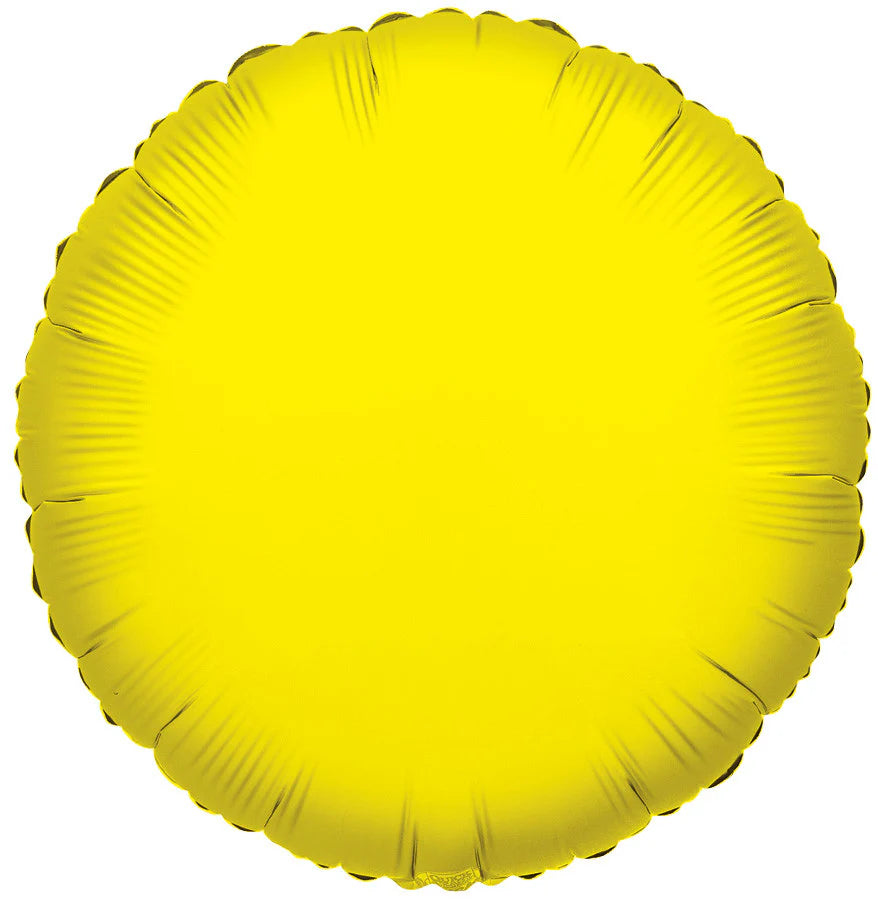 18" Metallic Yellow Circle Foil Balloons