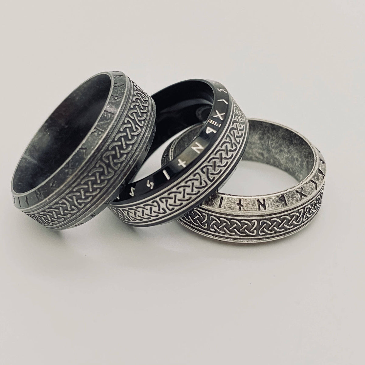Retro Viking Rune Celtic Knot Titanium Steel Ring