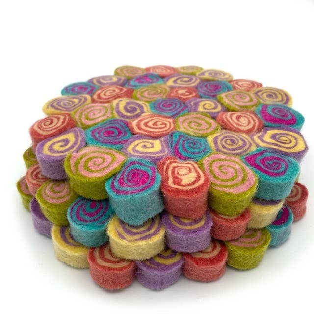 Salt Water Taffy Felt Swirl Trivet