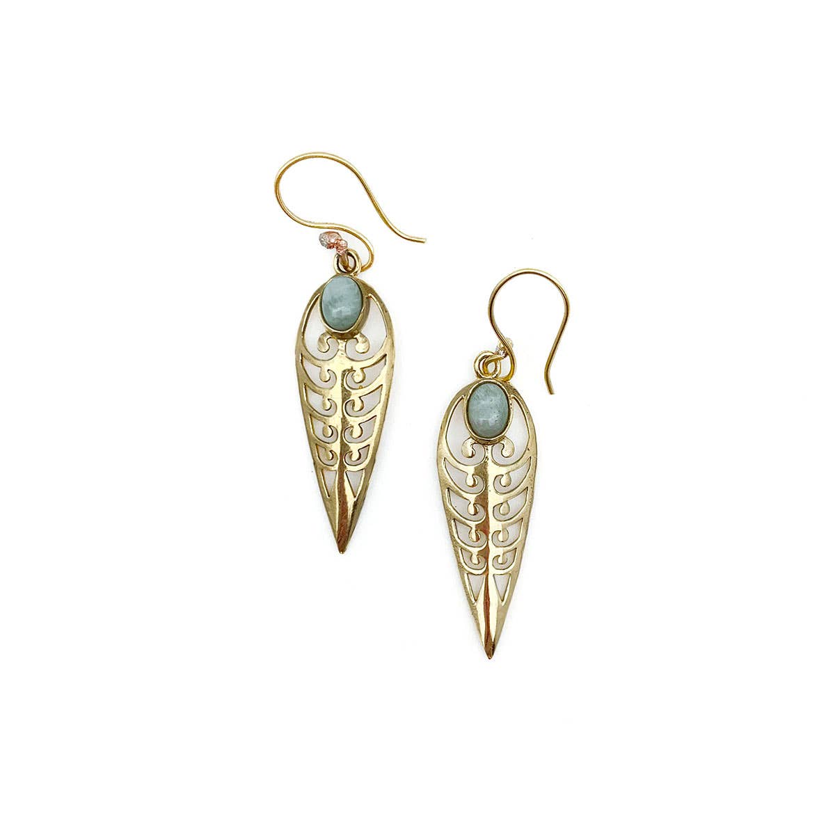 Amazonite Reverse Teardrop Earrings