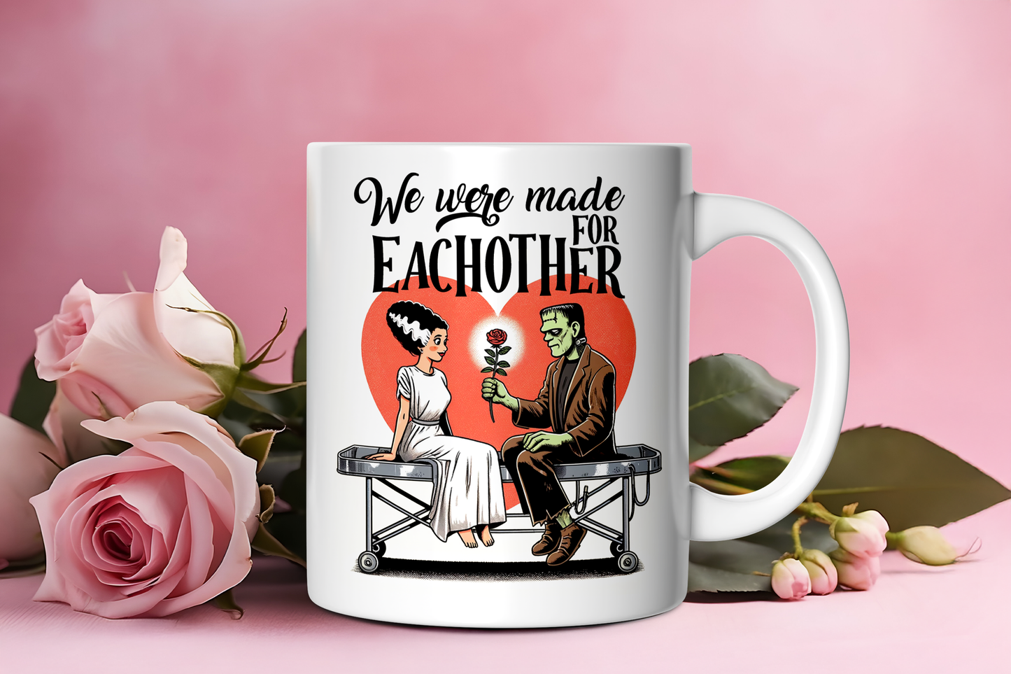 Frankenstein and Bride in Love Mug