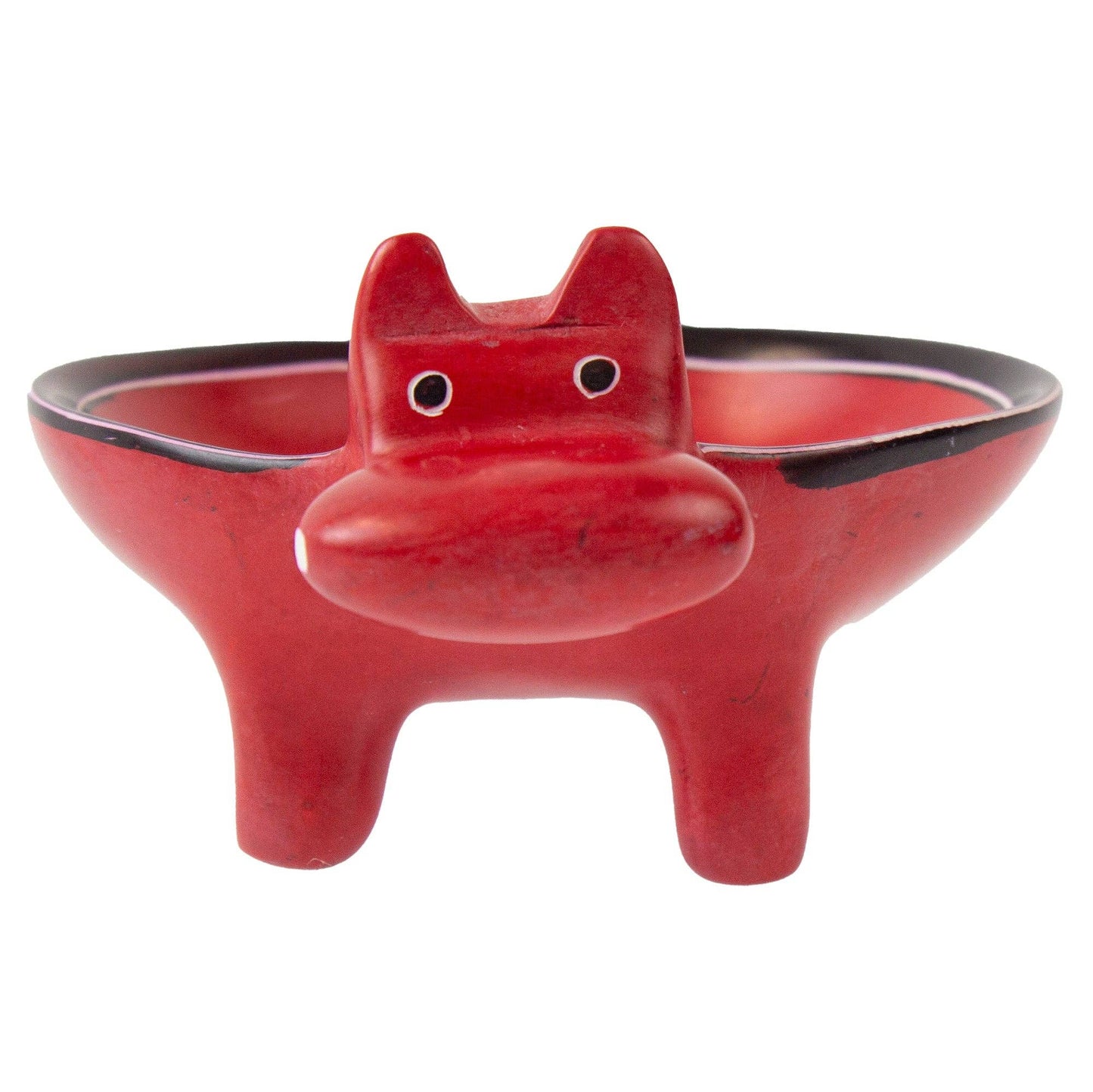 Green Soapstone Hippo Bowl