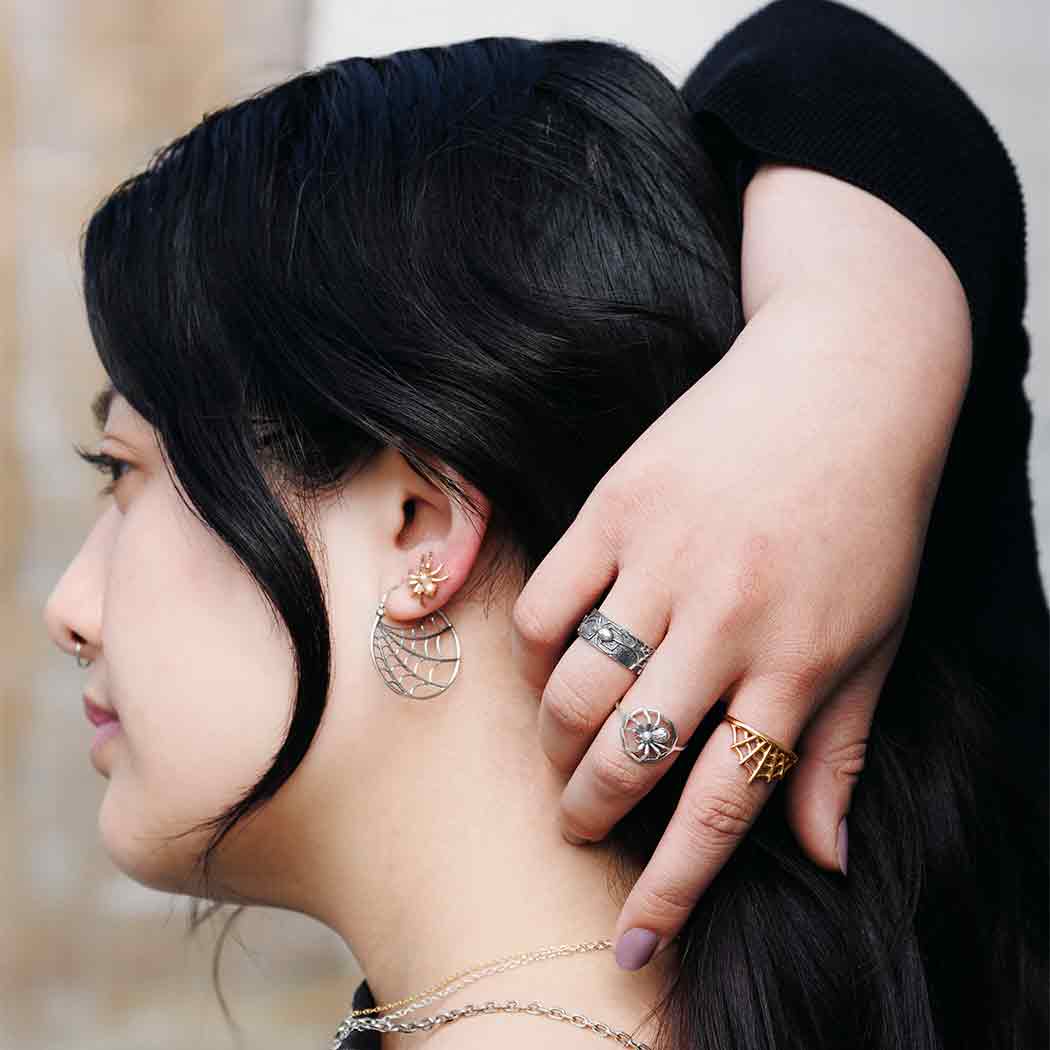 Sterling Silver Spider Post Earrings