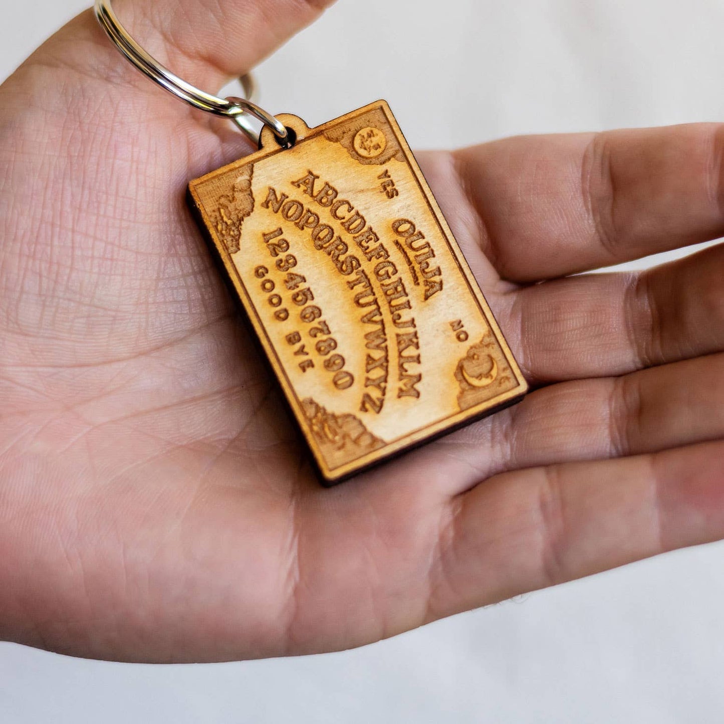 Ouija Board Wooden Keychain