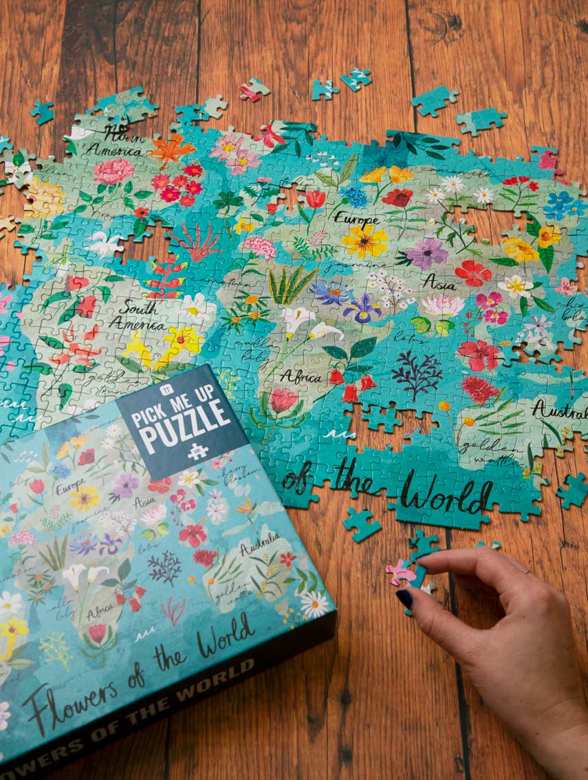 500-piece Flowers Of The World Jigsaw Puzzle and Poster