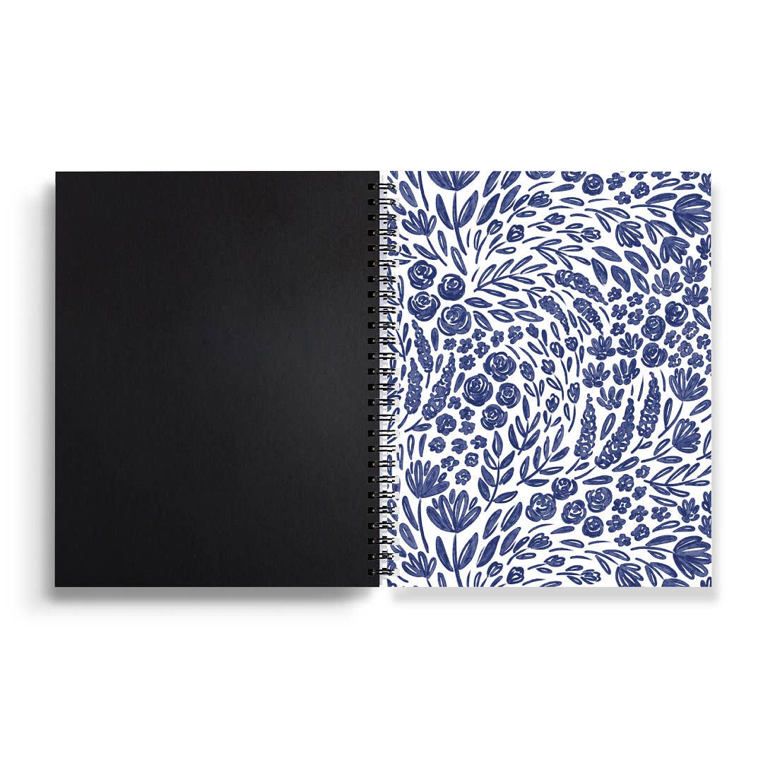 Porcelain Floral Spiral Lined Notebook