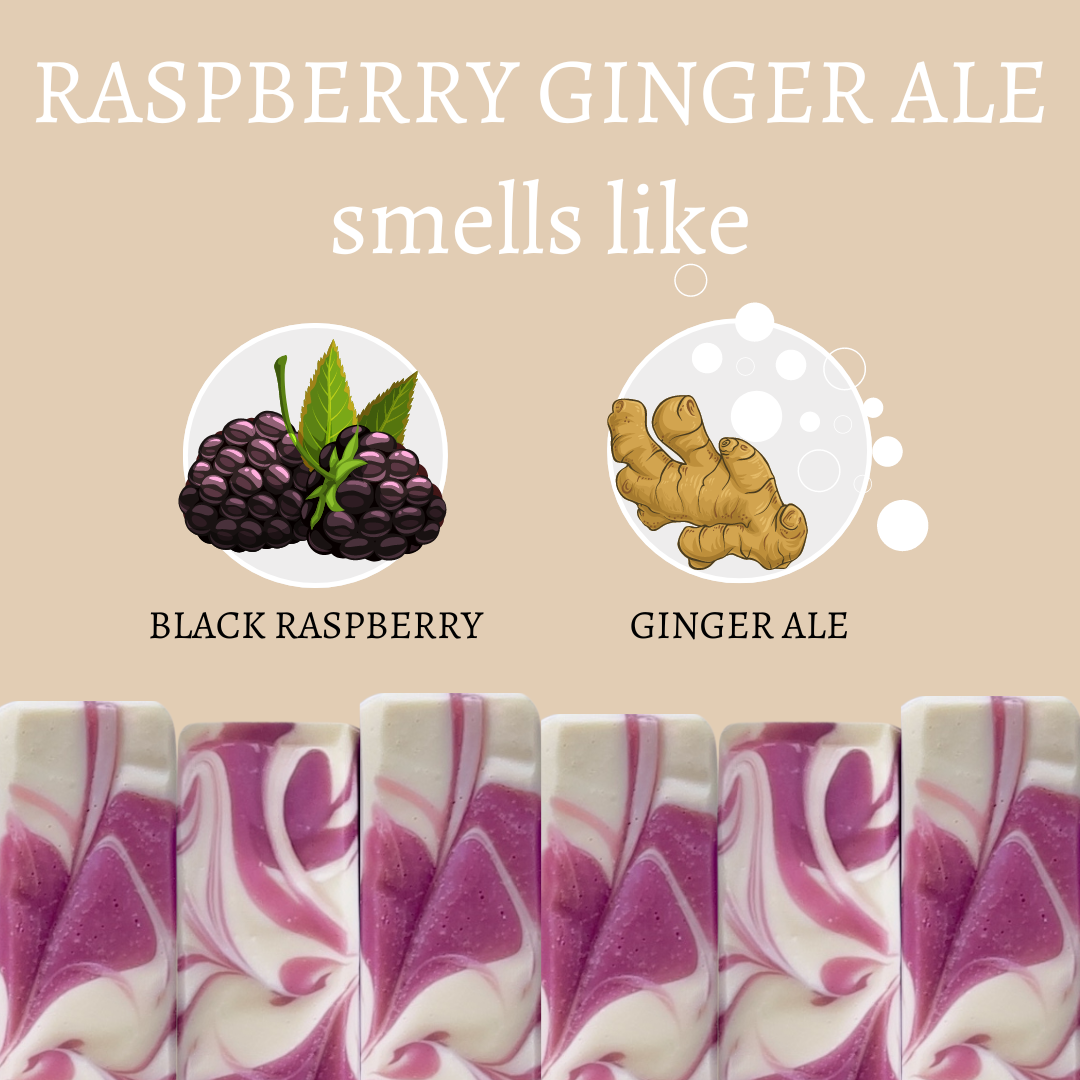 Raspberry Ginger Ale Handmade Soap Bar - 4oz