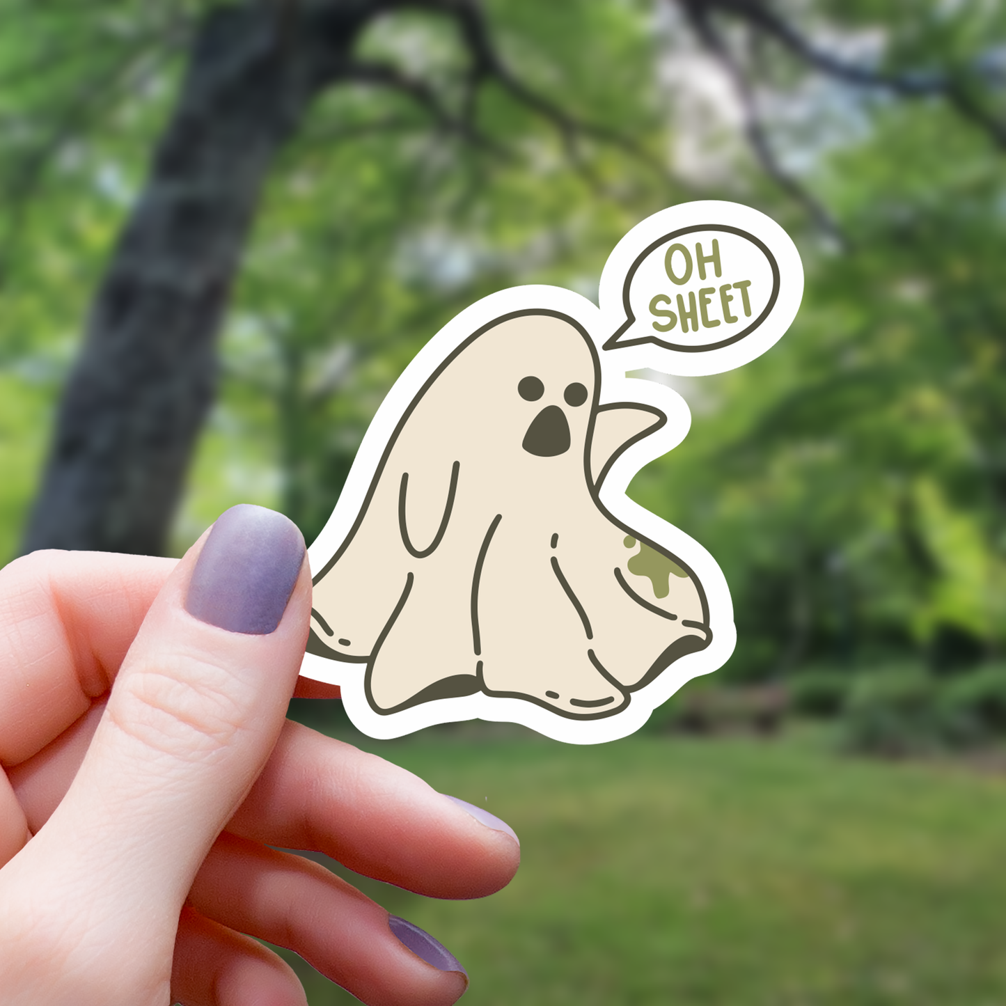 Oh Sheet Funny Ghost Sticker