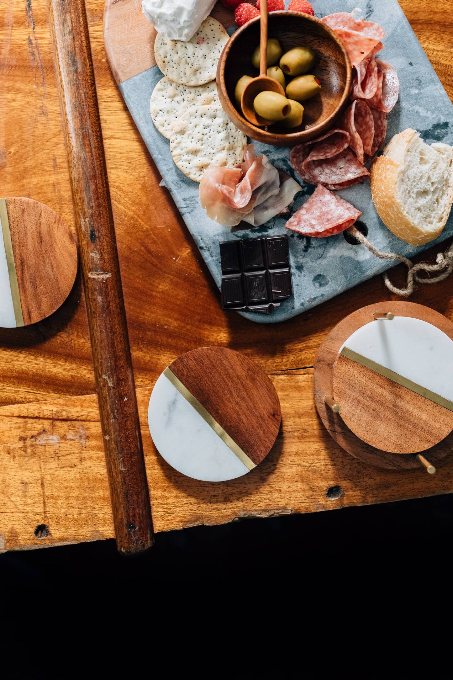 Marble & Metal Coaster Set