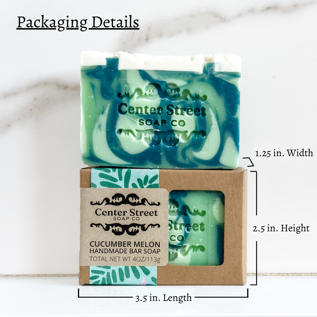 Cucumber Melon Vegan Handmade Soap Bar - 4oz