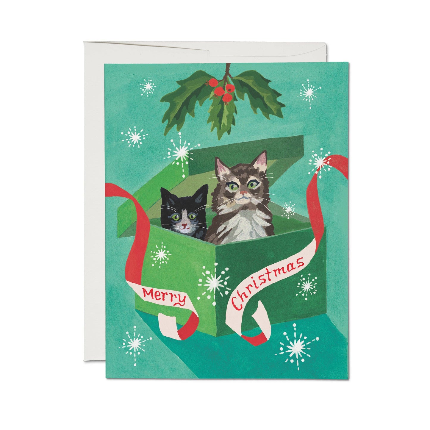 Meowy Christmas holiday greeting card