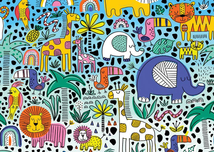 Doodle Safari 1000-Piece Puzzle