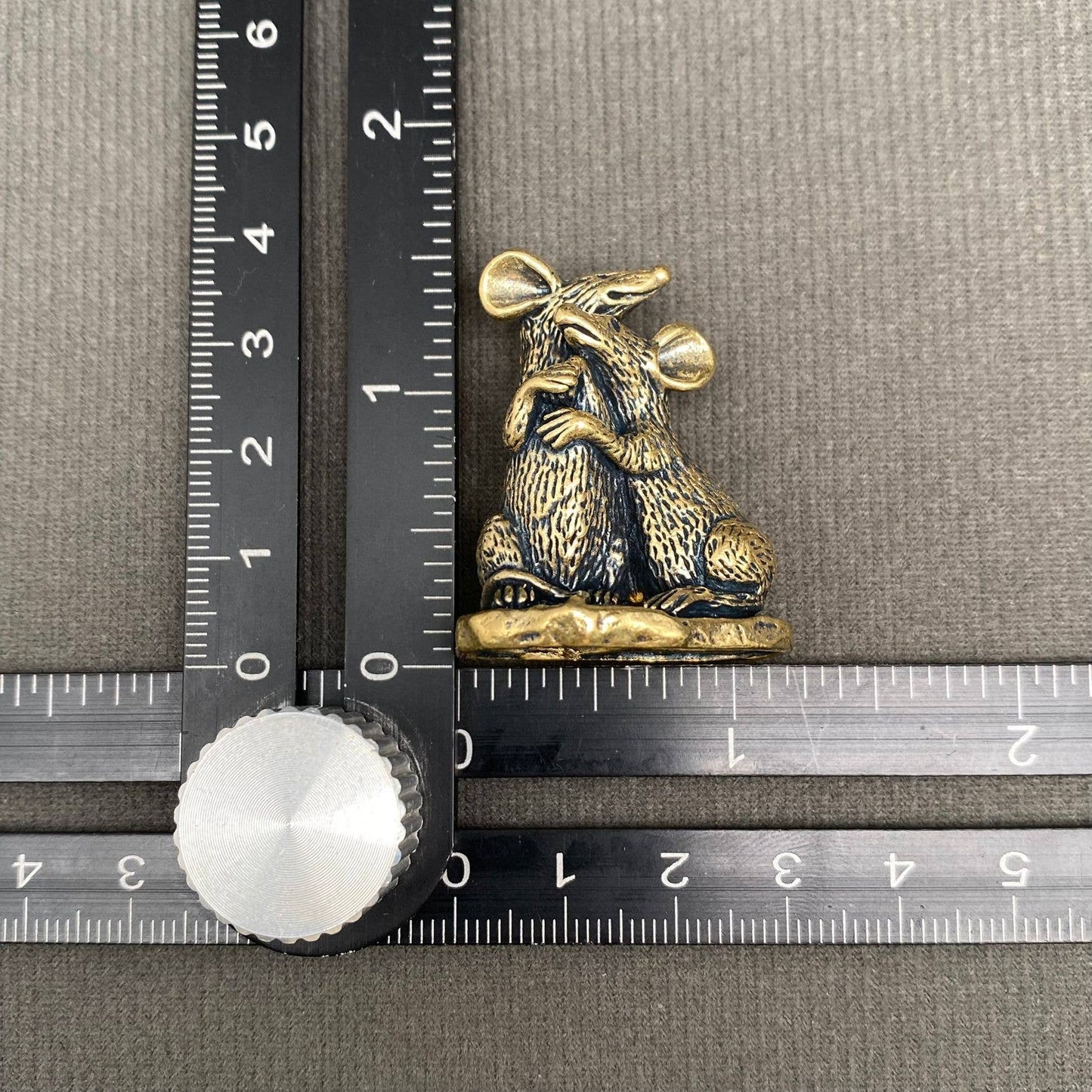 Brass Couple Mouse Figurine