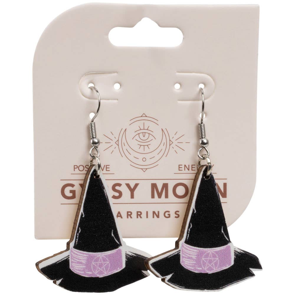 Witches Hat Wooden Earrings