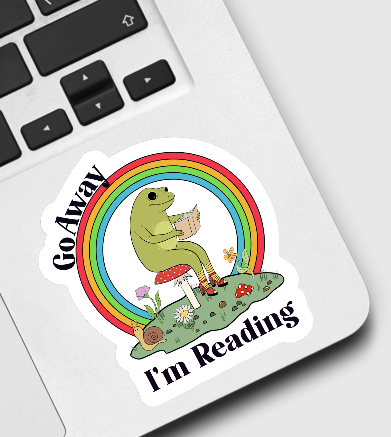 Go Away I’m Reading Frog Sticker