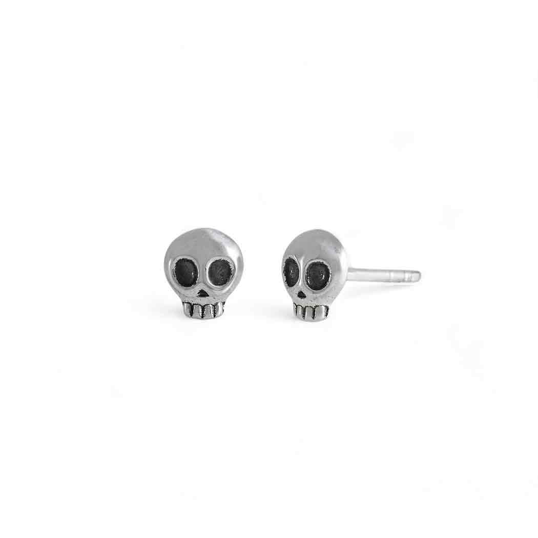 Sterling Silver Mini Skull Post Earrings