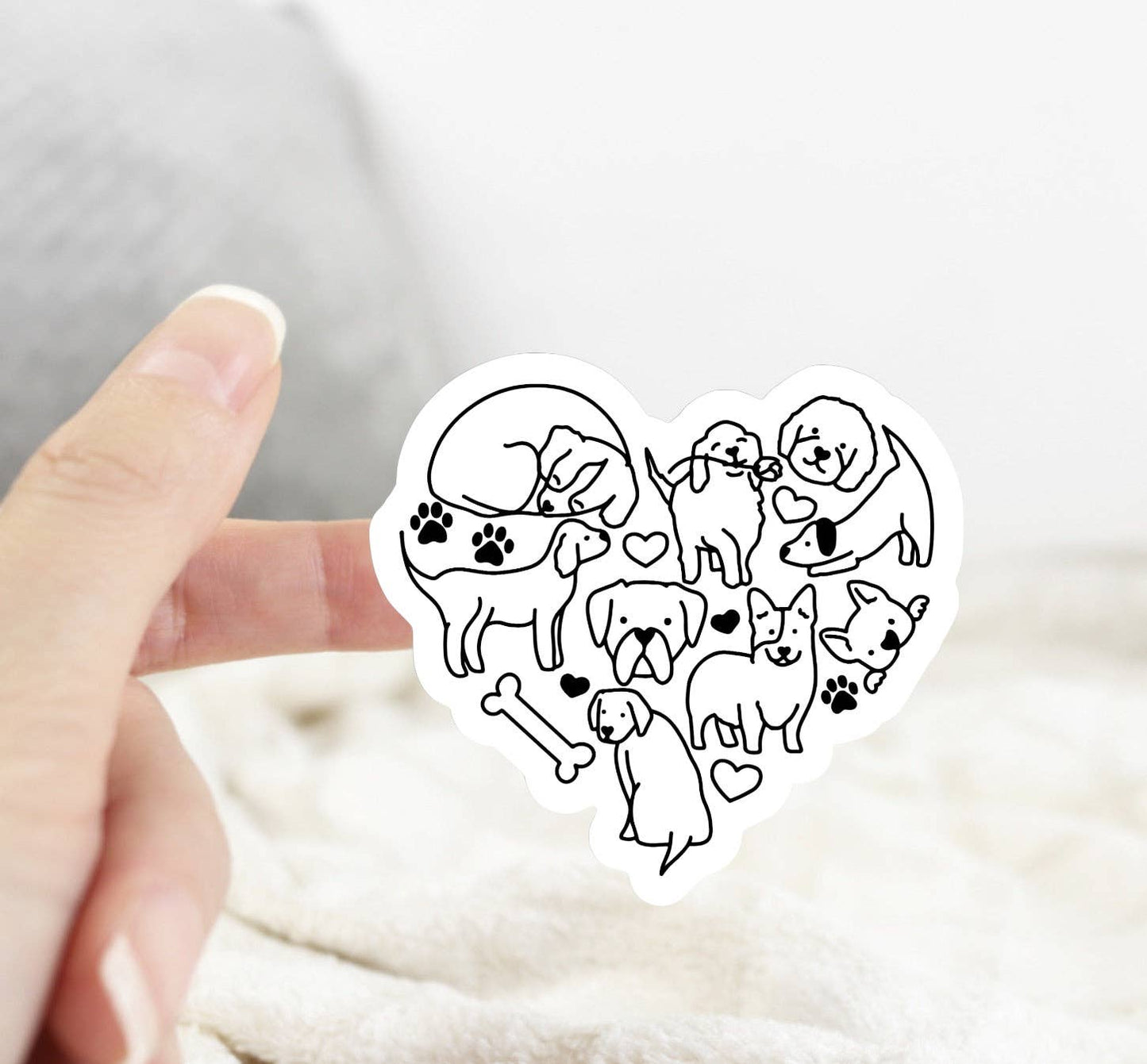 Dog Heart Love Sticker