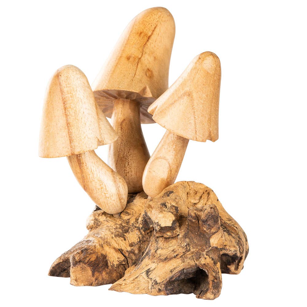 Three Wooden Mushrooms