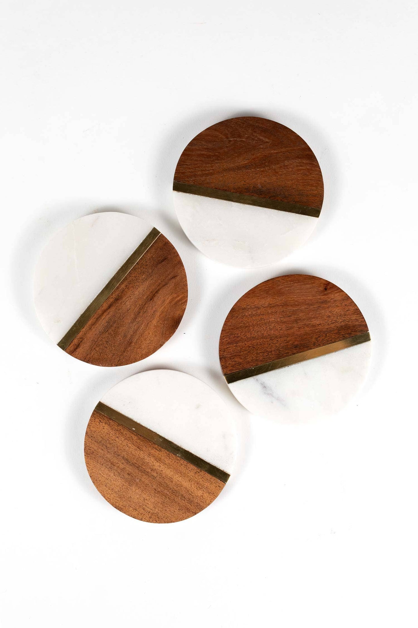 Marble & Metal Coaster Set
