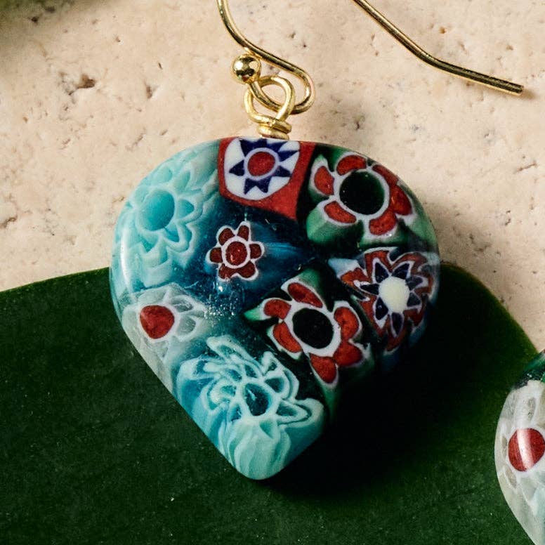 Raza Murano Millefiori Drop Earrings