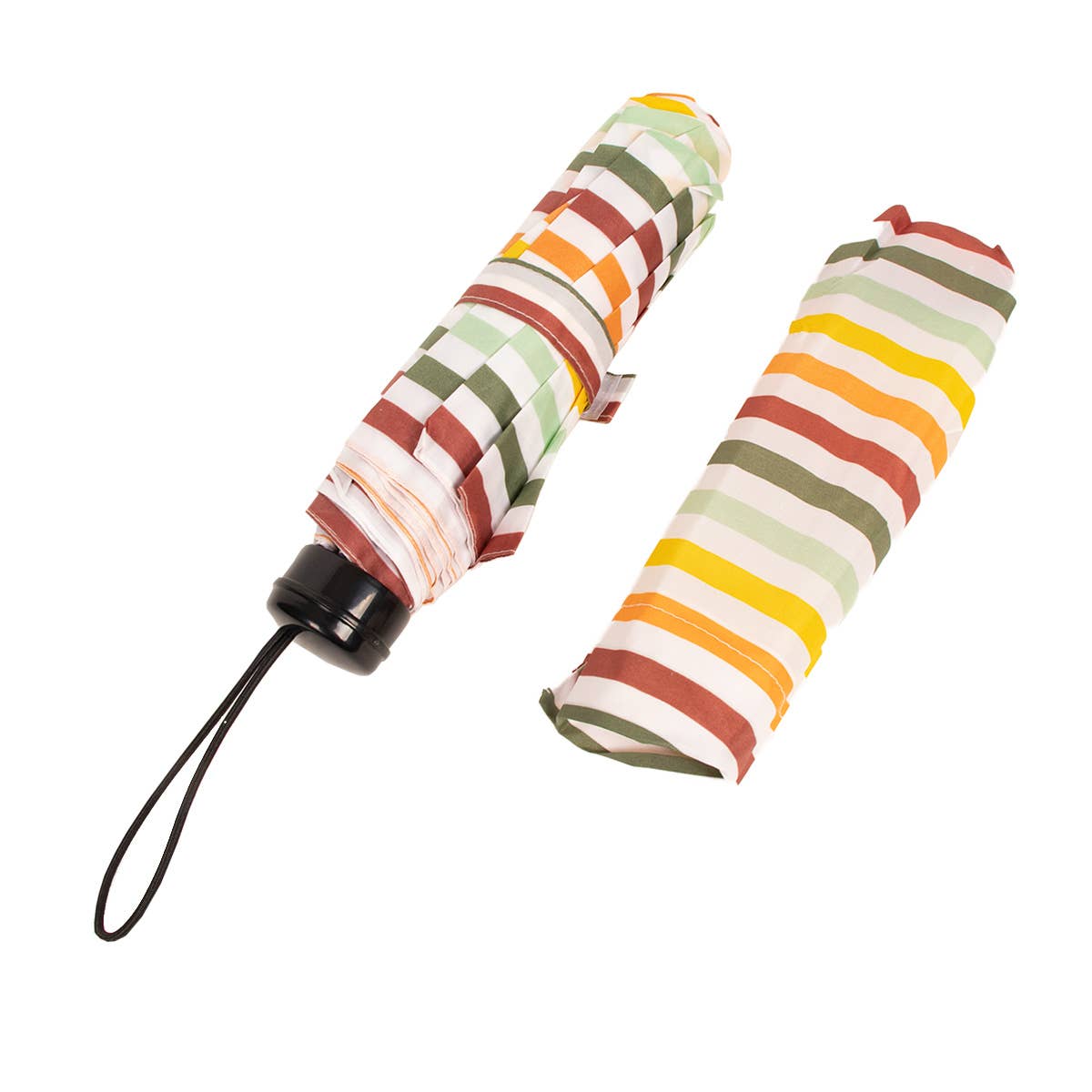 Compact Travel Stripe Umbrella- Manual Open