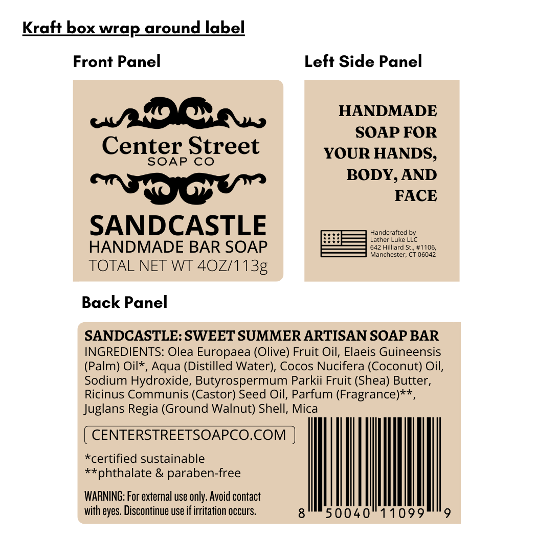 Sandcastle Summer Handmade Soap Bar - 4oz
