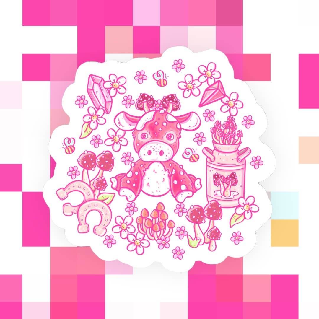 Mushroom Cow Sticker