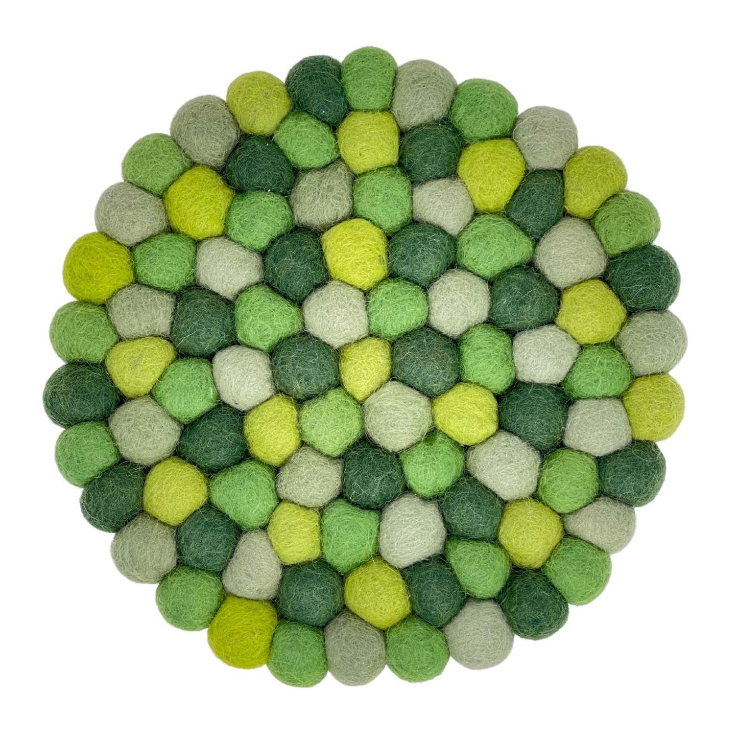 Felt Ball Trivet: Round - Meadow Green