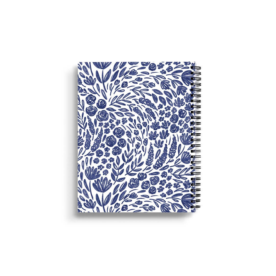 Porcelain Floral Spiral Lined Notebook