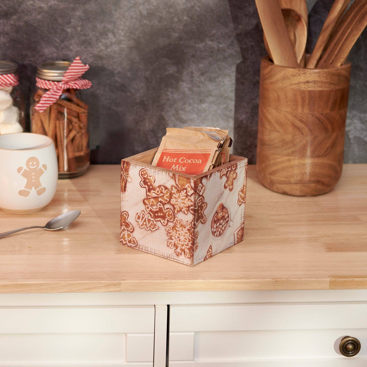 Wooden Gingerbread Bin