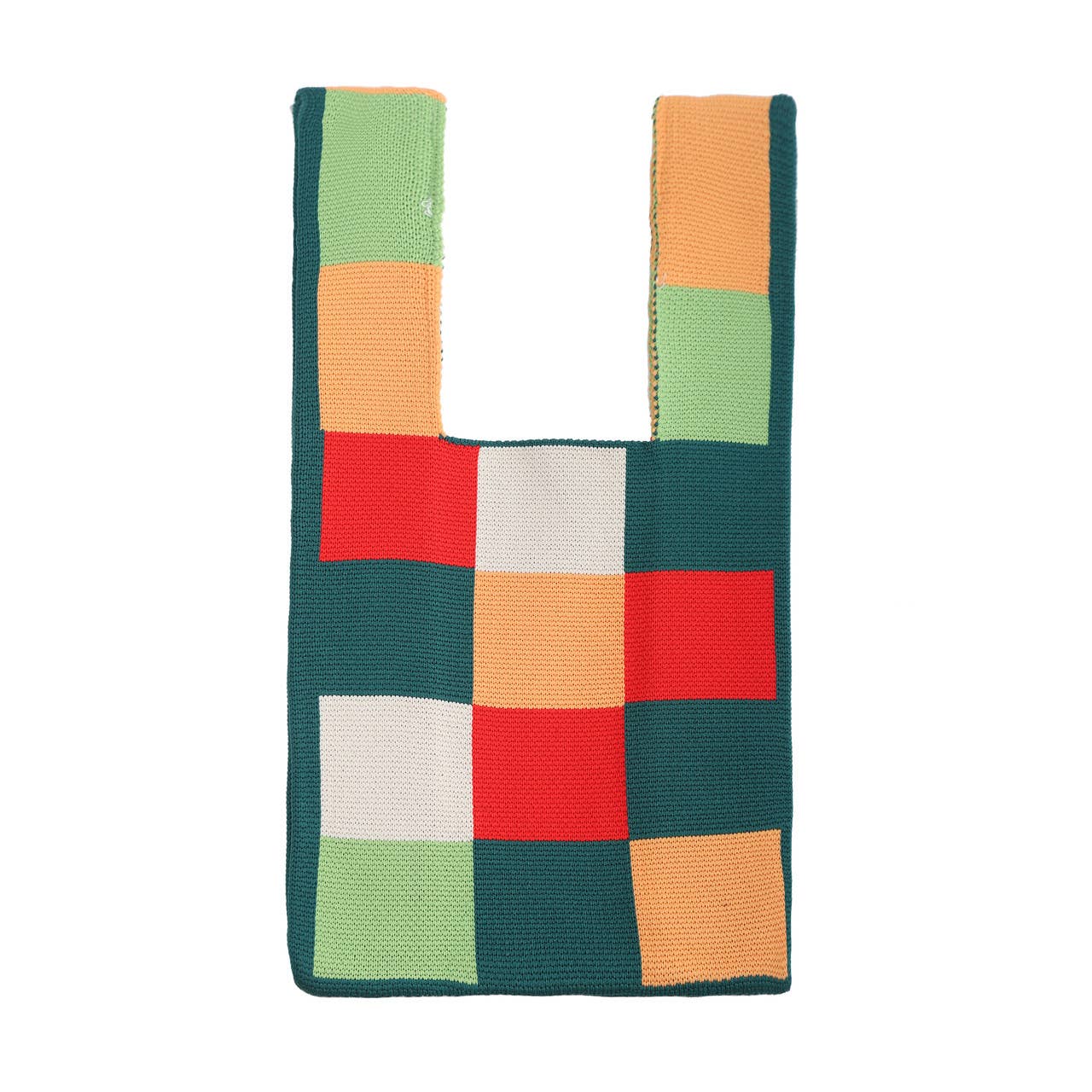 Mini Multicolor Block Pattern 2 Knit Tote Bag