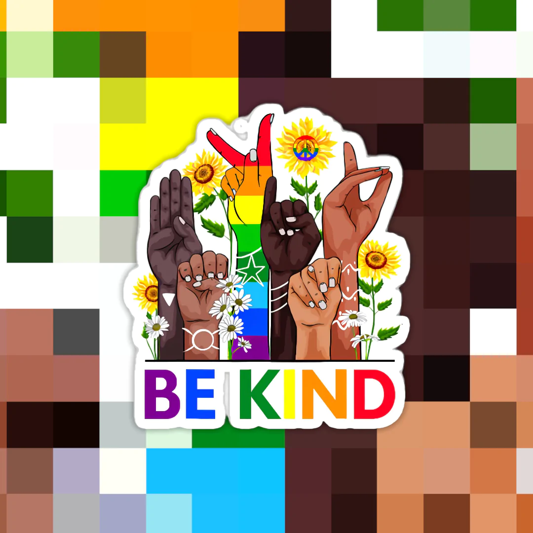 Be Kind ASL Sticker: Transparent Background
