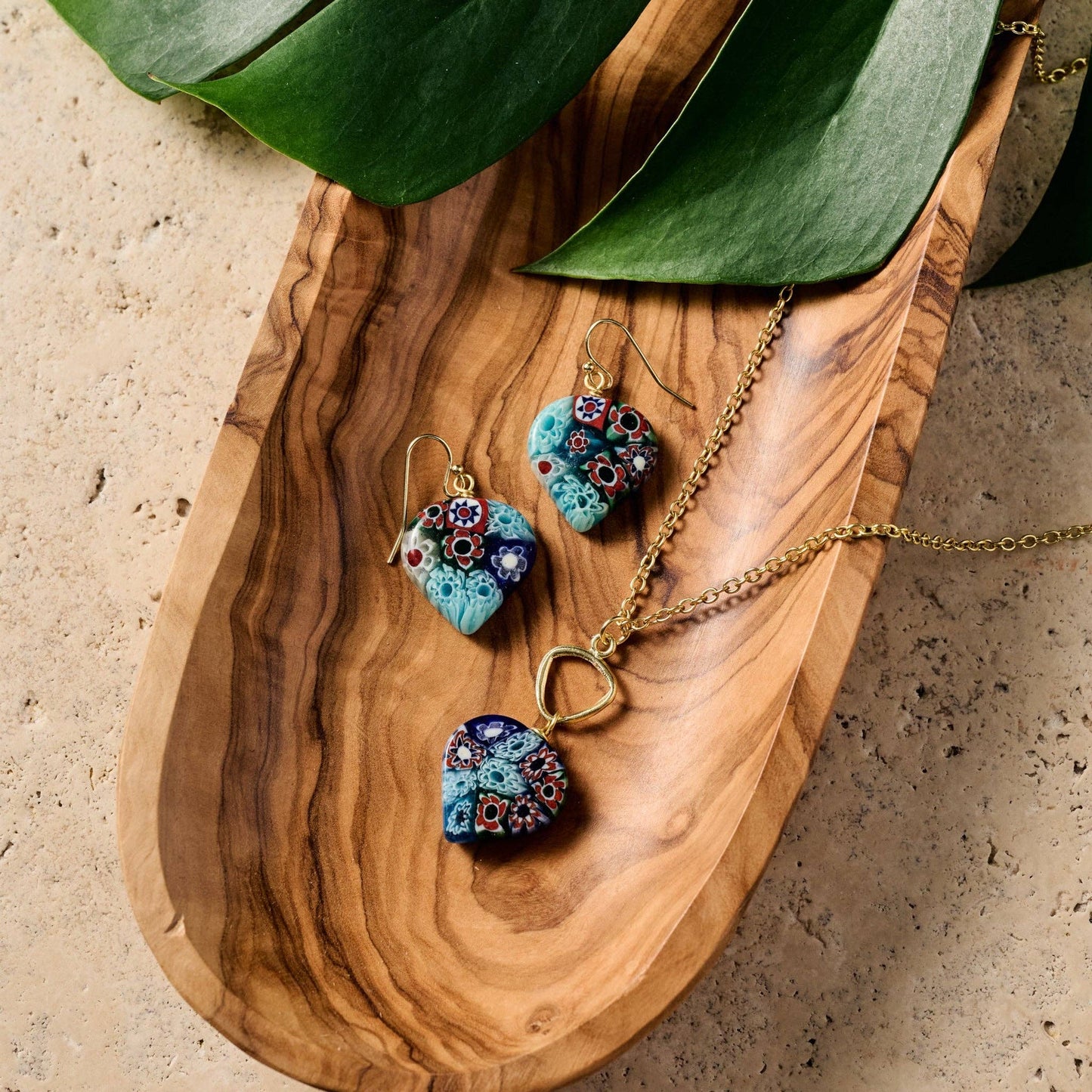 Raza Murano Millefiori Drop Earrings