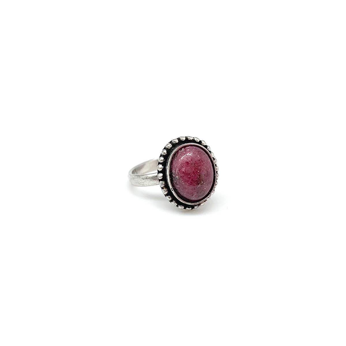 Rhodonite Semiprecious Stone Ring