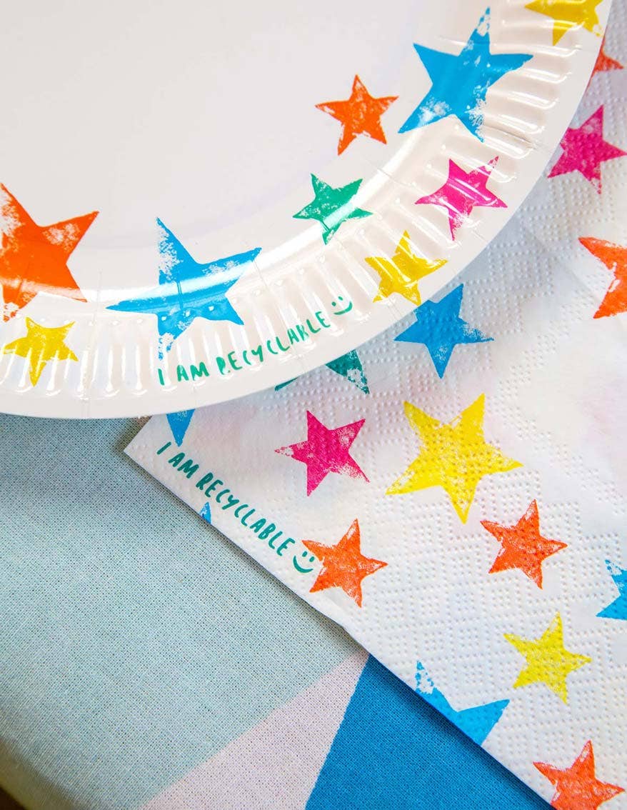 Eco-Friendly Rainbow Star Plate - 12 Pack